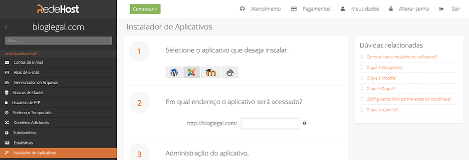 Painel de Controle RedeHost Instalador